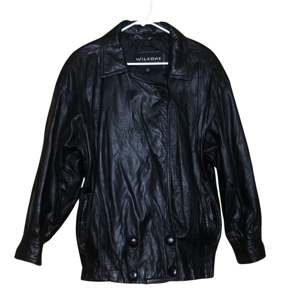 Y2K Vintage Wilson Leather Coat puff 80-90s style - Picture 2 of 10